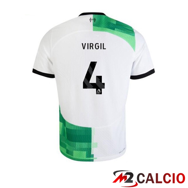 Maglie Calcio FC Liverpool (VIRGIL 4) Seconda Bianco Verde 2023/2024