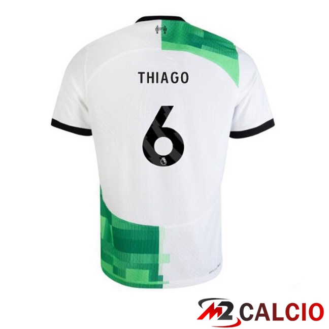 Maglie Calcio FC Liverpool (THIAGO 6) Seconda Bianco Verde 2023/2024