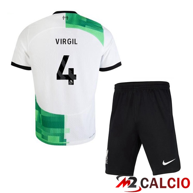 Maglie Calcio FC Liverpool (VIRGIL 4) Bambino Seconda Bianco Verde 2023/2024