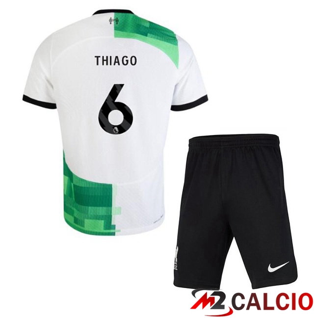 Maglie Calcio FC Liverpool (THIAGO 6) Bambino Seconda Bianco Verde 2023/2024