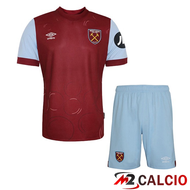 Maglie Calcio West Ham Bambino Prima Rosso 2023/2024