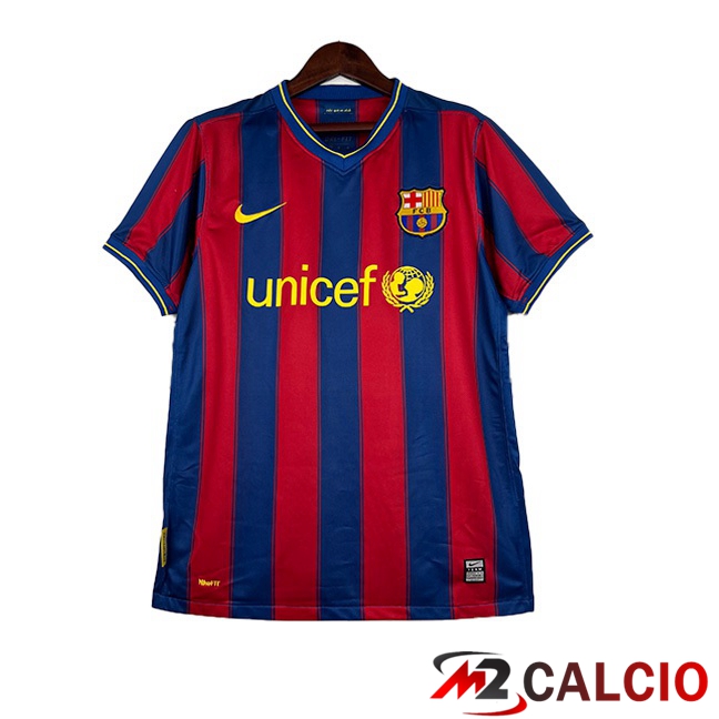 Maglie Calcio FC Barcellona Retro Prima Rosso Blu 2009-2010