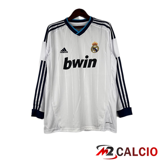 Maglie Calcio Real Madrid Retro Prima Manica Lunga Bianco 2012-2013