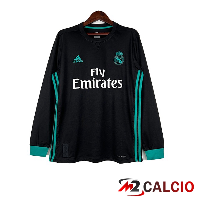 Maglie Calcio Real Madrid Retro Manica Lunga Seconda Nero 2017-2018