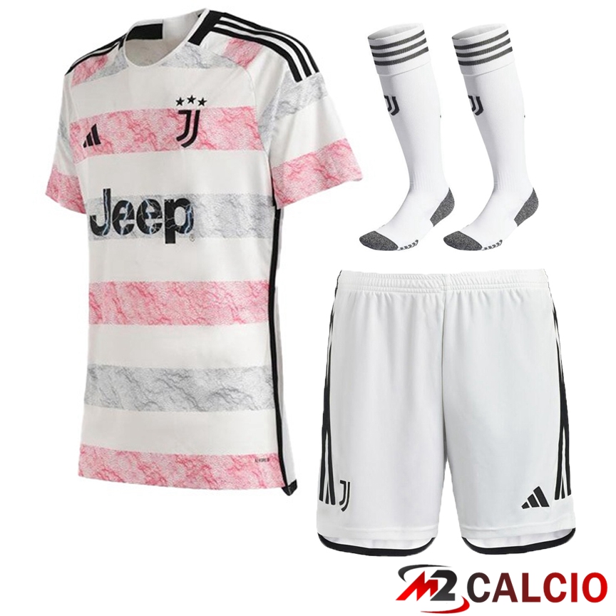 Insieme Maglie Calcio Juventus Seconda (Pantaloncini + Calzini) 2023/2024