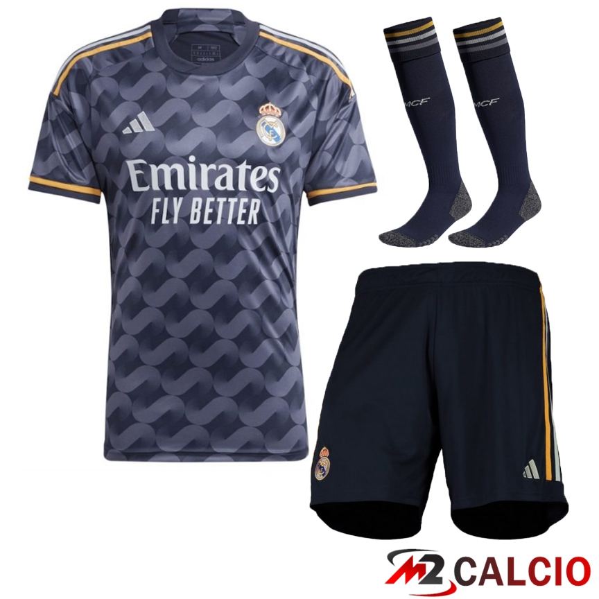 Insieme Maglie Calcio Real Madrid Seconda (Pantaloncini + Calzini) 2023/2024