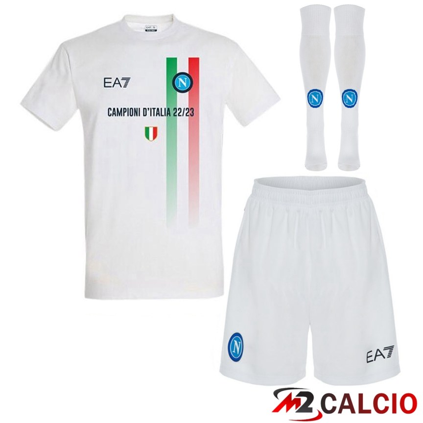 Insieme Maglie Calcio SSC Napoli Seconda (Pantaloncini + Calzini) 2023/2024