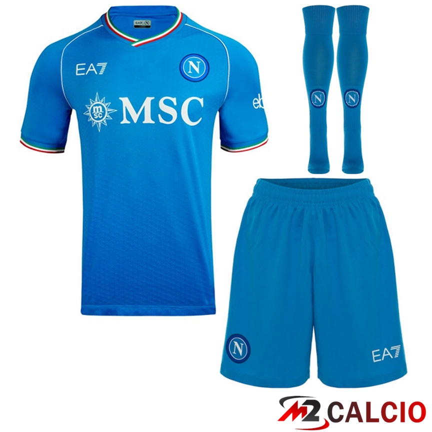 Insieme Maglie Calcio SSC Napoli Prima (Pantaloncini + Calzini) 2023/2024