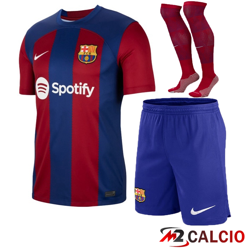 Insieme Maglie Calcio FC Barcellona Prima (Pantaloncini + Calzini) 2023/2024