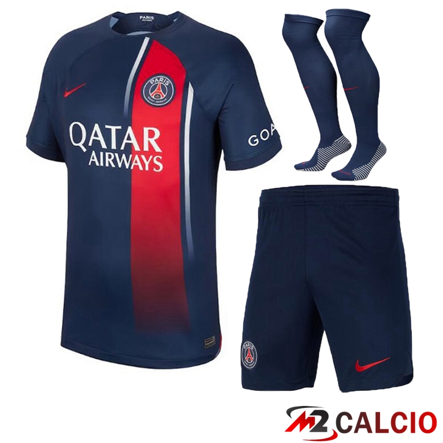 Insieme Maglie Calcio Paris PSG Prima (Pantaloncini + Calzini) 2023/2024