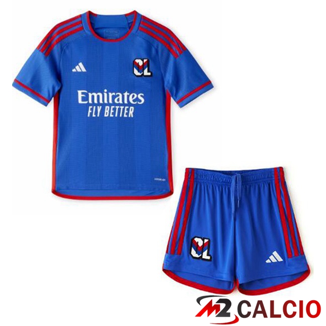 Maglie Calcio Lyon OL Bambino Seconda Blu 2023/2024