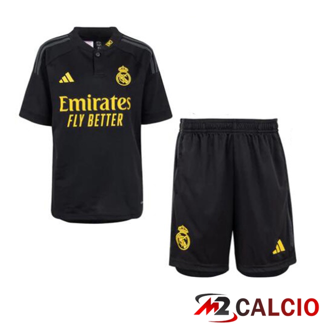Maglie Calcio Real Madrid Bambino Terza Nero 2023/2024
