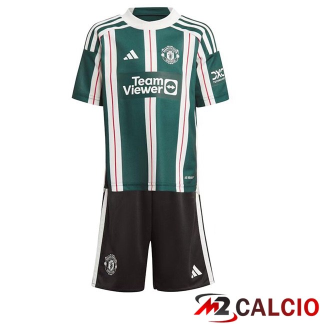 Maglie Calcio Manchester United Bambino Seconda Verde 2023/2024
