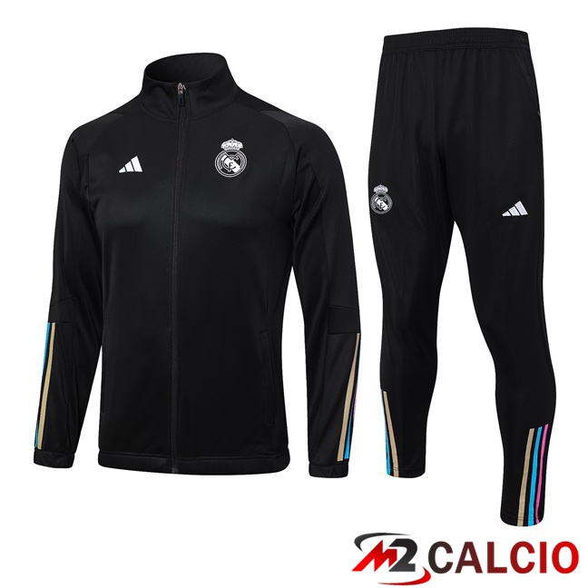 Insieme Tuta Calcio - Giacca Real Madrid Nero 2023/2024