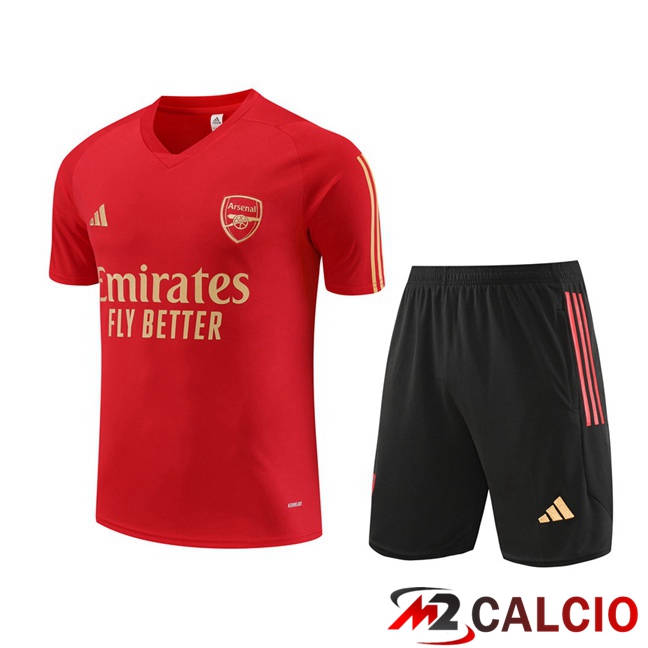 T Shirt Allenamento Arsenal + Pantaloncini Rosso 2023/2024