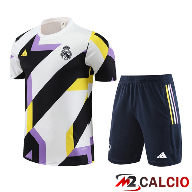 T Shirt Allenamento Real Madrid + Pantaloncini Bianco Nero 2023/2024