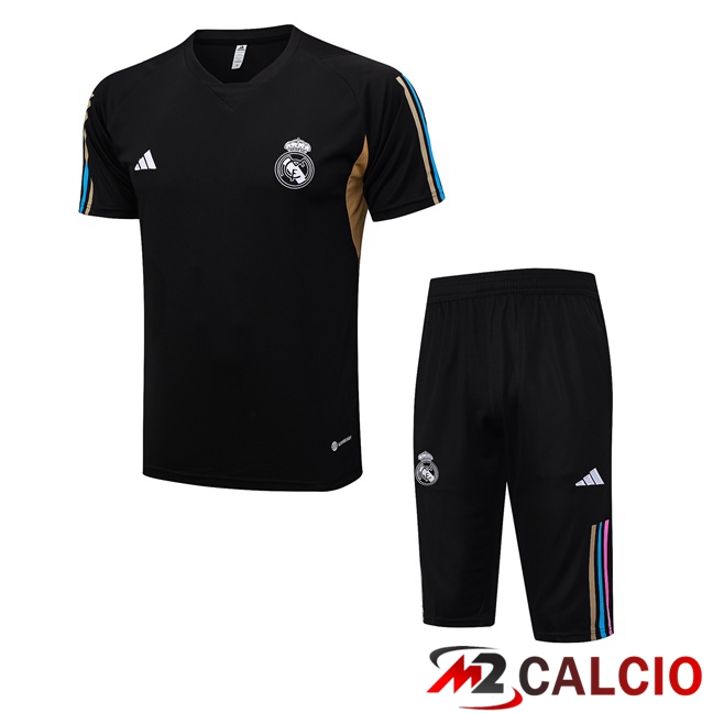 T Shirt Allenamento Real Madrid + Pantaloncini Nero 2023/2024