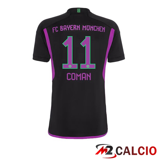 Maglie Calcio Bayern Monaco (Coman 11) Seconda Nero 2023/2024