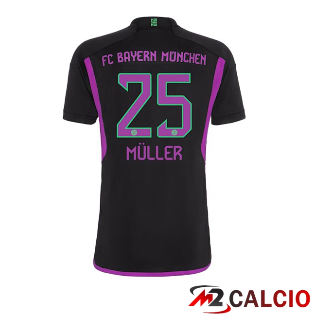 Maglie Calcio Bayern Monaco (Müller 25) Seconda Nero 2023/2024