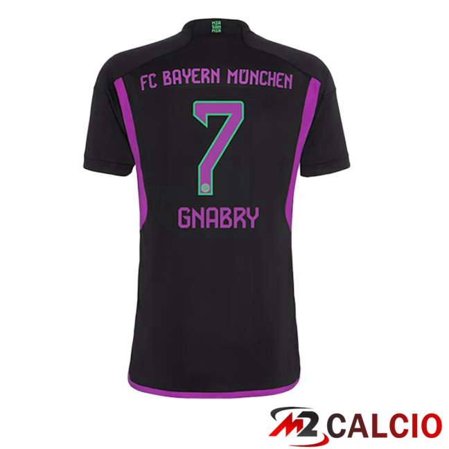 Maglie Calcio Bayern Monaco (Gnabry 7) Seconda Nero 2023/2024