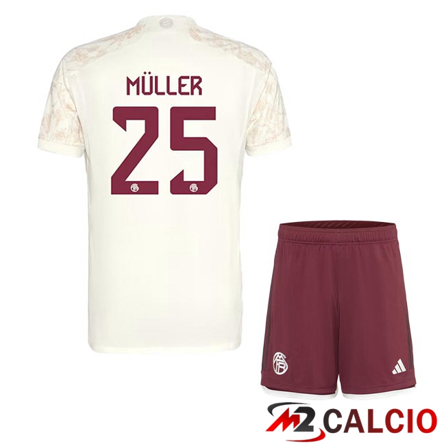 Maglie Calcio Bayern Monaco (Müller 25) Bambino Terza Giallo 2023/2024
