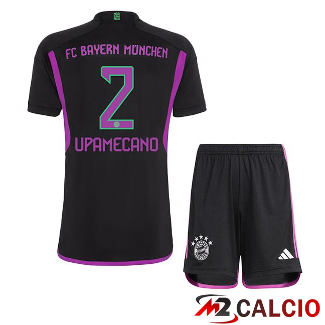 Maglie Calcio Bayern Monaco (Upamecano 2) Bambino Seconda Nero 2023/2024
