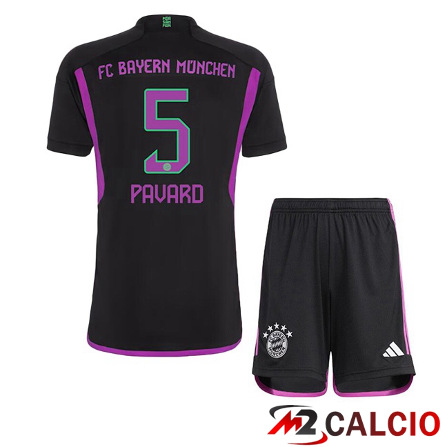 Maglie Calcio Bayern Monaco (Pavard 5) Bambino Seconda Nero 2023/2024