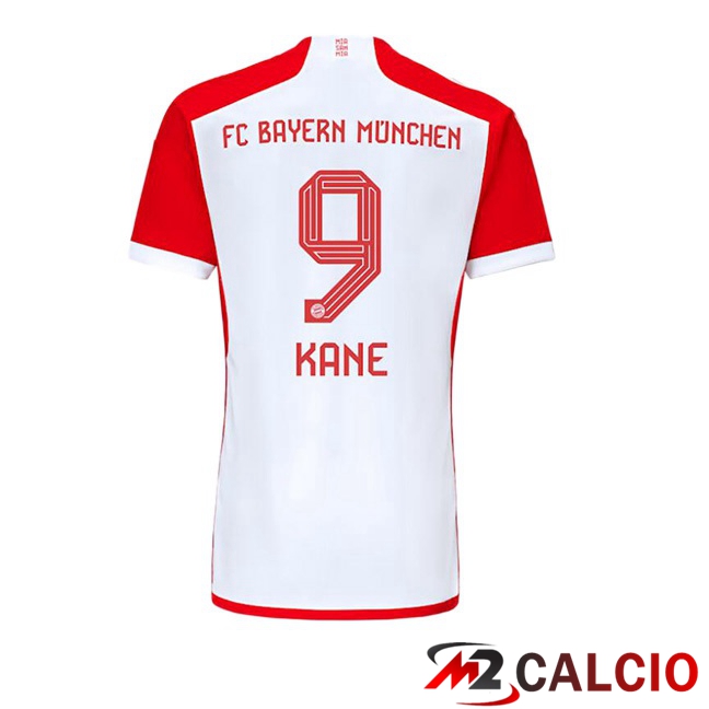 Maglie Calcio Bayern Monaco (Kane 9) Prima Bianco Rosso 2023/2024