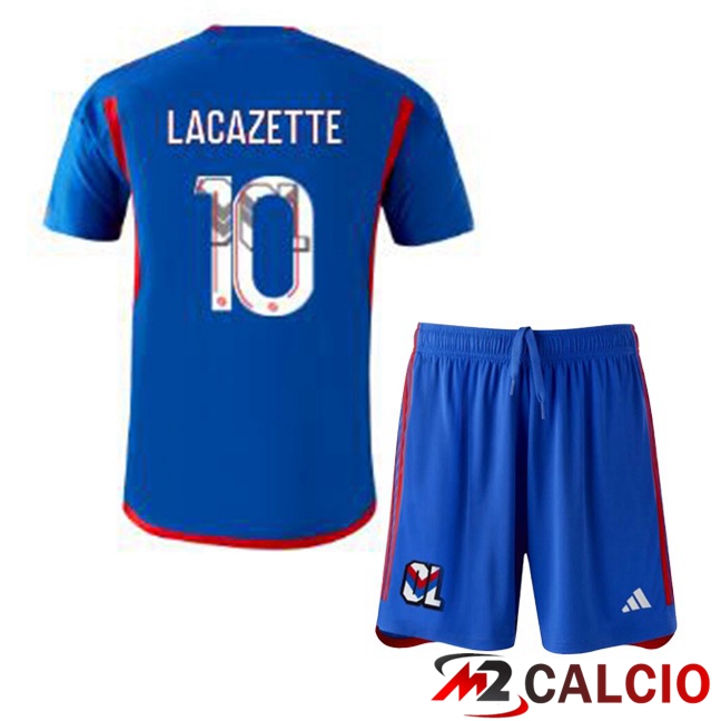 Maglie Calcio Lyon OL (LACAZETTE 10) Bambino Seconda Blu 2023/2024