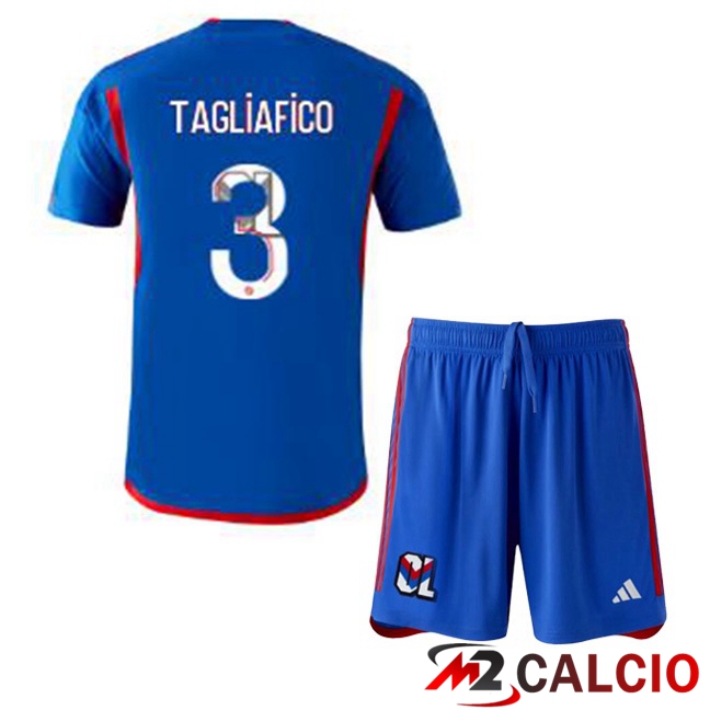 Maglie Calcio Lyon OL (TAGLIAFICO 3) Bambino Seconda Blu 2023/2024