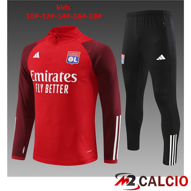 Insieme Tuta Calcio Lyon OL Bambino Rosso 2023/2024