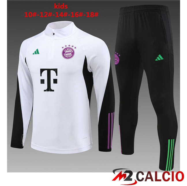 Insieme Tuta Calcio Bayern Monaco Bambino Bianco 2023/2024