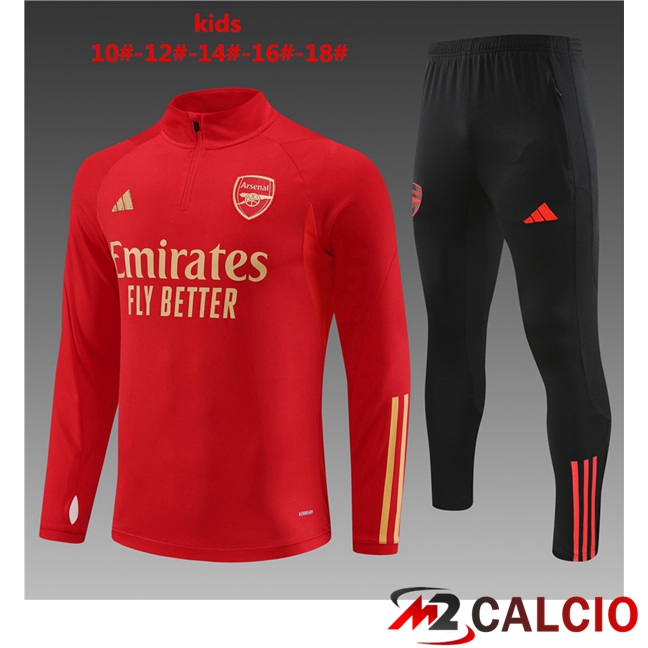Insieme Tuta Calcio Arsenal Bambino Rosso 2023/2024