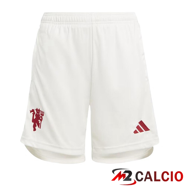 Pantaloncini Calcio Manchester United Terza Bianco 2023/2024