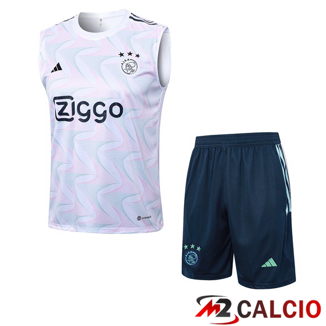 Canotta Calcio AFC Ajax + Pantaloncini Bianco 2023/2024