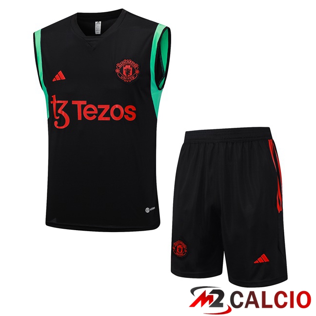 Canotta Calcio Manchester United + Pantaloncini Nero 2023/2024