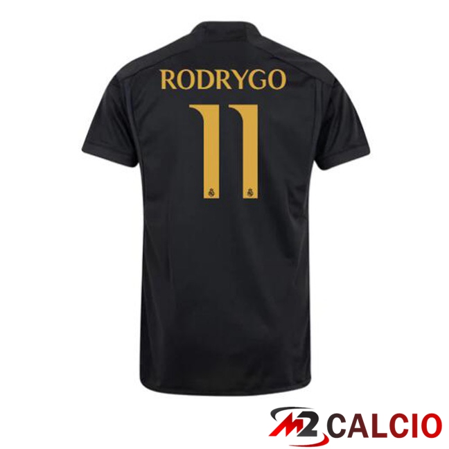 Maglie Calcio Real Madrid (Rodrygo 11) Terza Nero 2023/2024