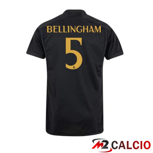 Maglie Calcio Real Madrid (Bellingham 5) Terza Nero 2023/2024