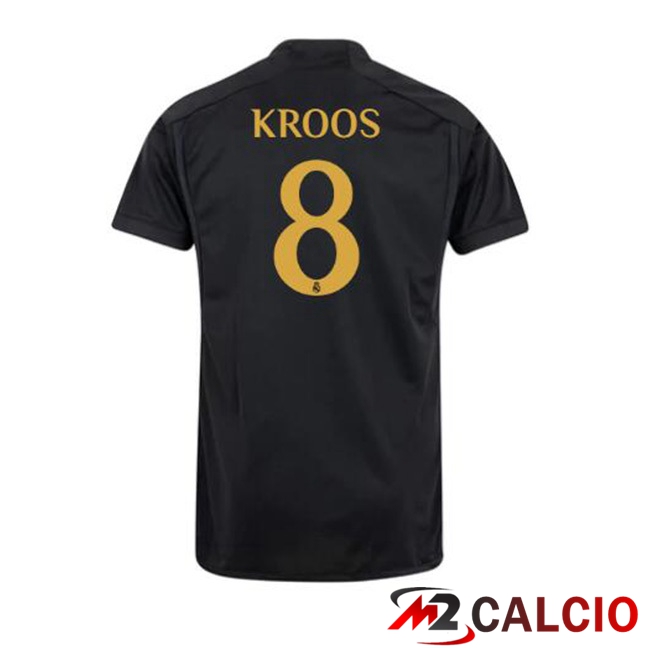 Maglie Calcio Real Madrid (Kroos 8) Terza Nero 2023/2024