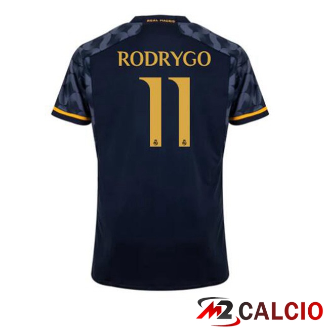 Maglie Calcio Real Madrid (Rodrygo 11) Seconda Blu Reale 2023/2024