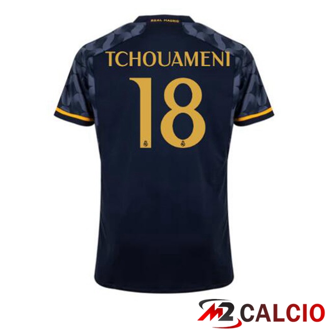 Maglie Calcio Real Madrid (Tchouameni 18) Seconda Blu Reale 2023/2024