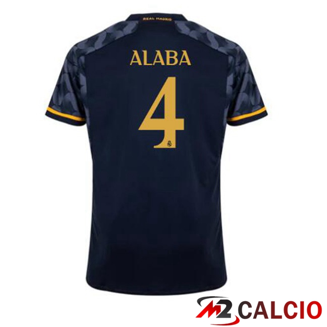Maglie Calcio Real Madrid (Alaba 4) Seconda Blu Reale 2023/2024