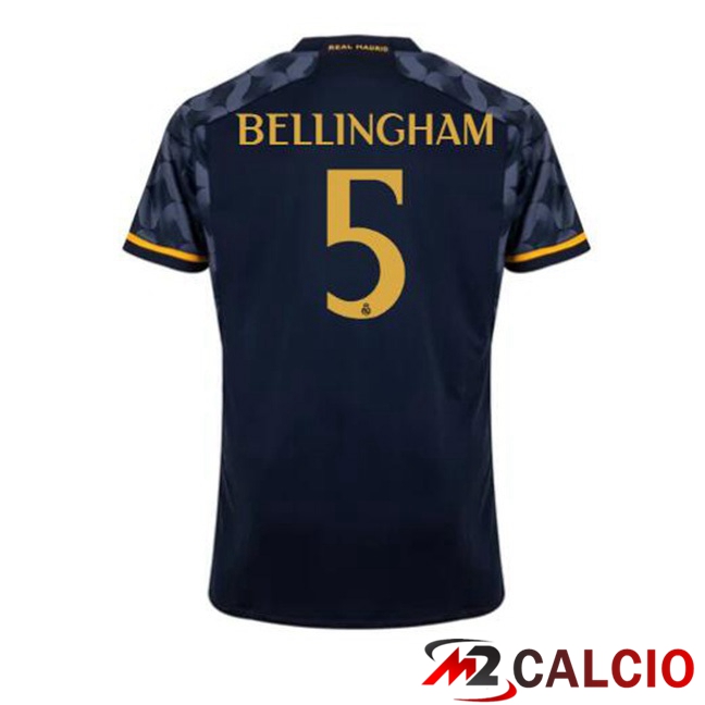 Maglie Calcio Real Madrid (Bellingham 5) Seconda Blu Reale 2023/2024