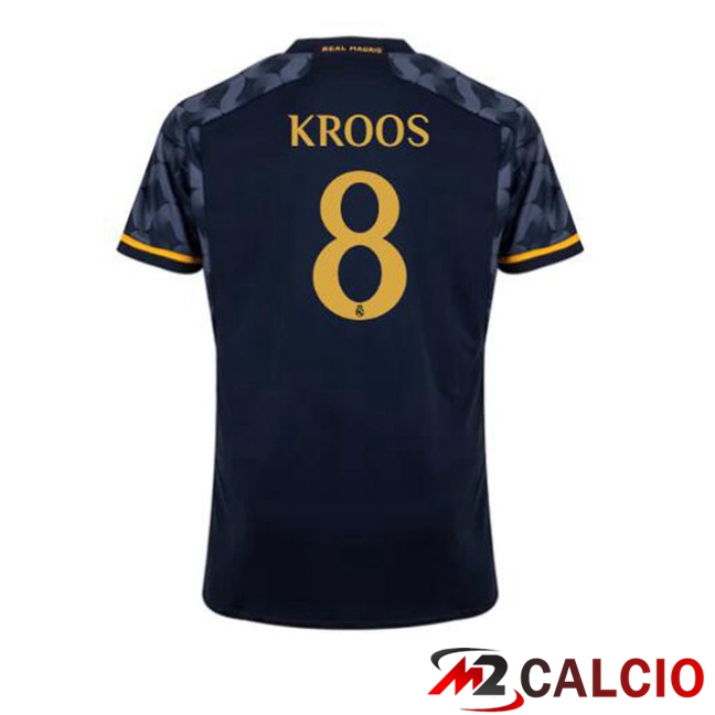Maglie Calcio Real Madrid (Kroos 8) Seconda Blu Reale 2023/2024