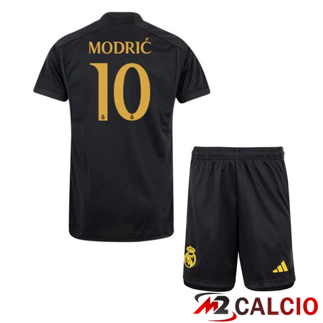 Maglie Calcio Real Madrid (Modrić 10) Bambino Terza Nero 2023/2024