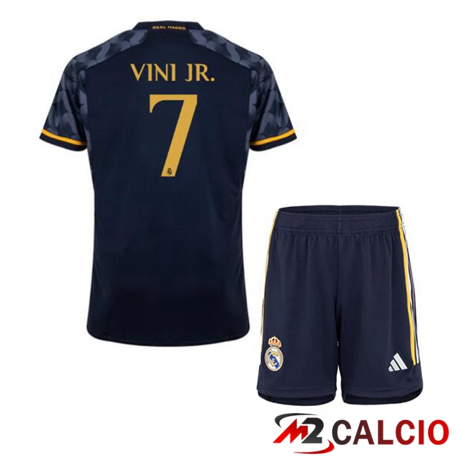 Maglie Calcio Real Madrid (Vini Jr. 7) Bambino Seconda Blu Reale 2023/2024