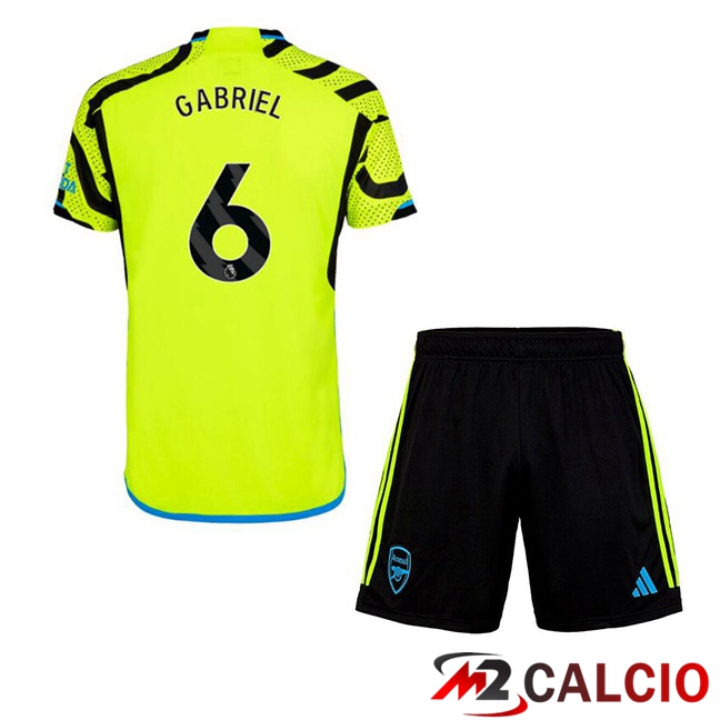 Maglie Calcio Arsenal (GABRIEL 6) Bambino Seconda Verde 2023/2024