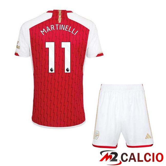 Maglie Calcio Arsenal (MARTINELLI 11) Bambino Prima Rosso Bianco 2023/2024