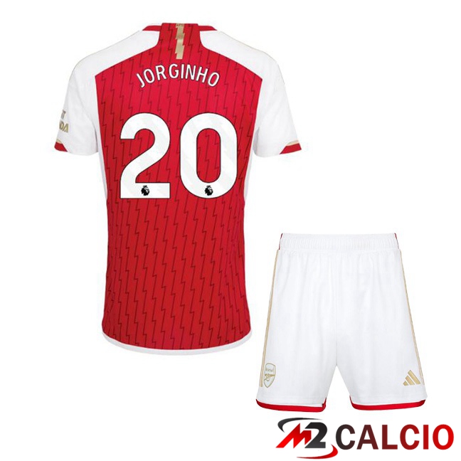 Maglie Calcio Arsenal (JORGINHO 20) Bambino Prima Rosso Bianco 2023/2024