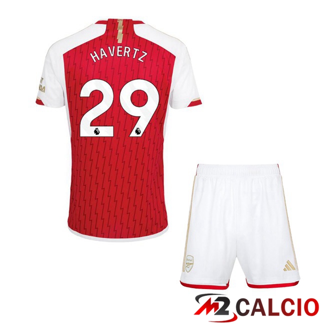 Maglie Calcio Arsenal (HAVerdeZ 29) Bambino Prima Rosso Bianco 2023/2024